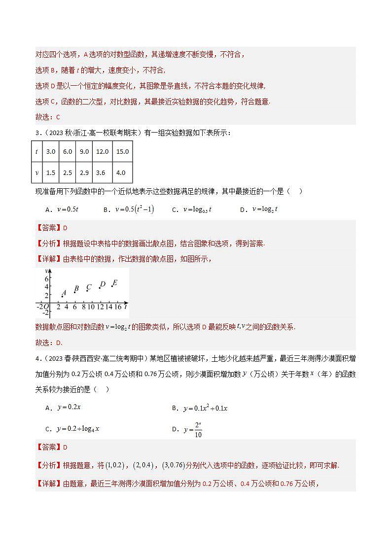 人教B版数学必修第二册4.5 《增长速度的比较》课件+分层练习02