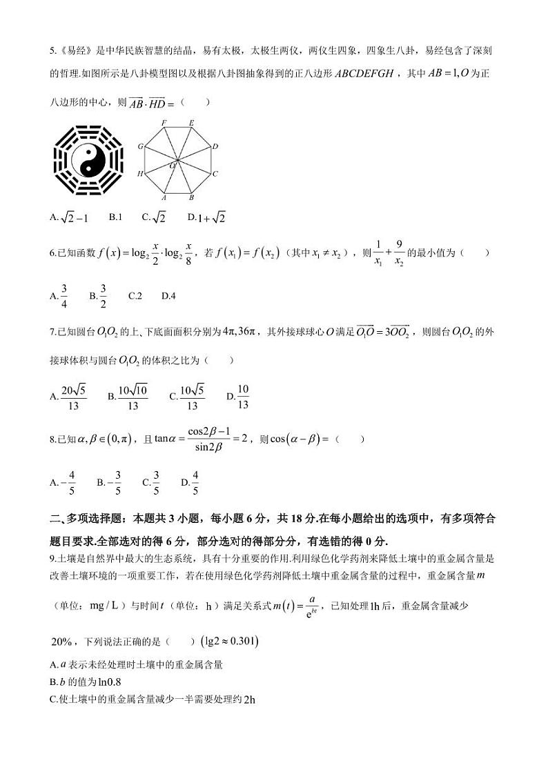 湖北省宜荆荆随恩2024年高一下学期6月联考数学试卷第2页