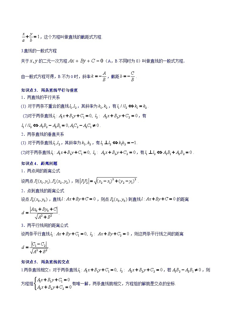 高考数学一轮复习知识点讲解+真题测试专题9.1直线与直线方程(知识点讲解)(原卷版+解析)03
