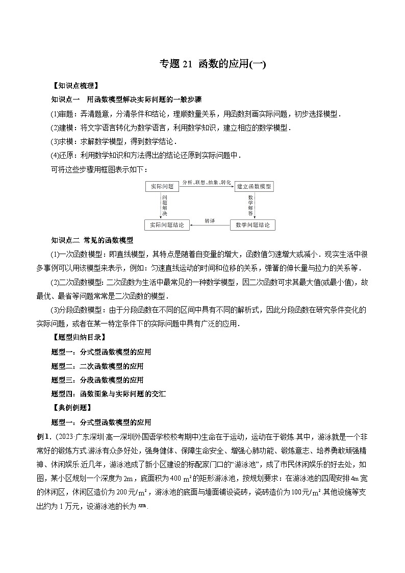 专题21 函数的应用(一)-2024年新高一（初升高）数学暑期衔接讲义01