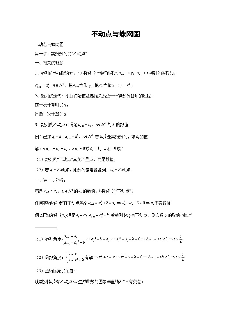 高考数学微专题集不动点与蛛网图(原卷版+解析)第1页
