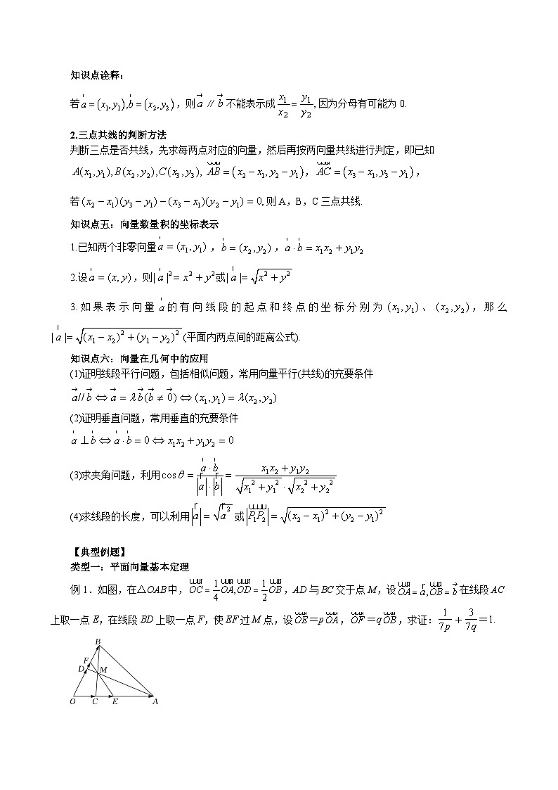 高一数学新教材同步配套教学讲义(人教A版必修第二册)6.3平面向量基本定理及坐标表示(原卷版+解析)03