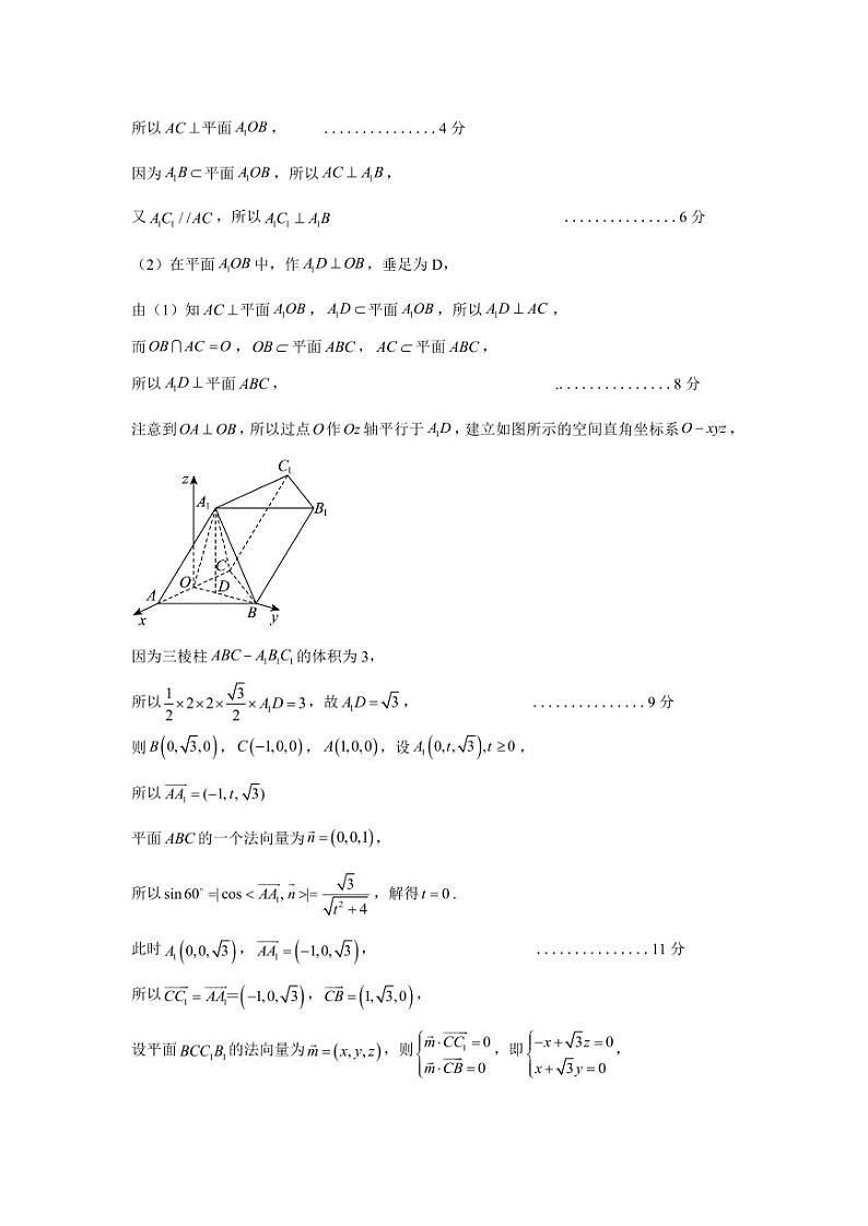 湖北省武昌实验中学2024届高三下学期适应性考试数学试卷答案第3页