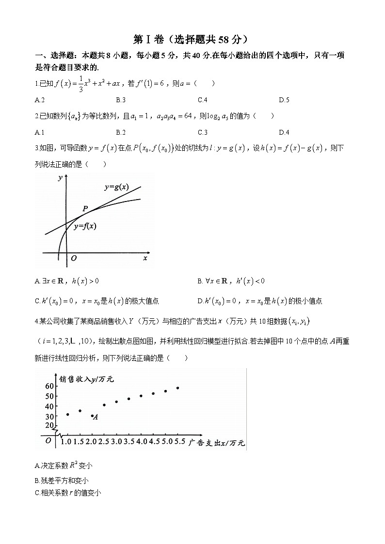 安徽省A10联盟2023-2024学年高二下学期6月月考数学试题(无答案)第1页