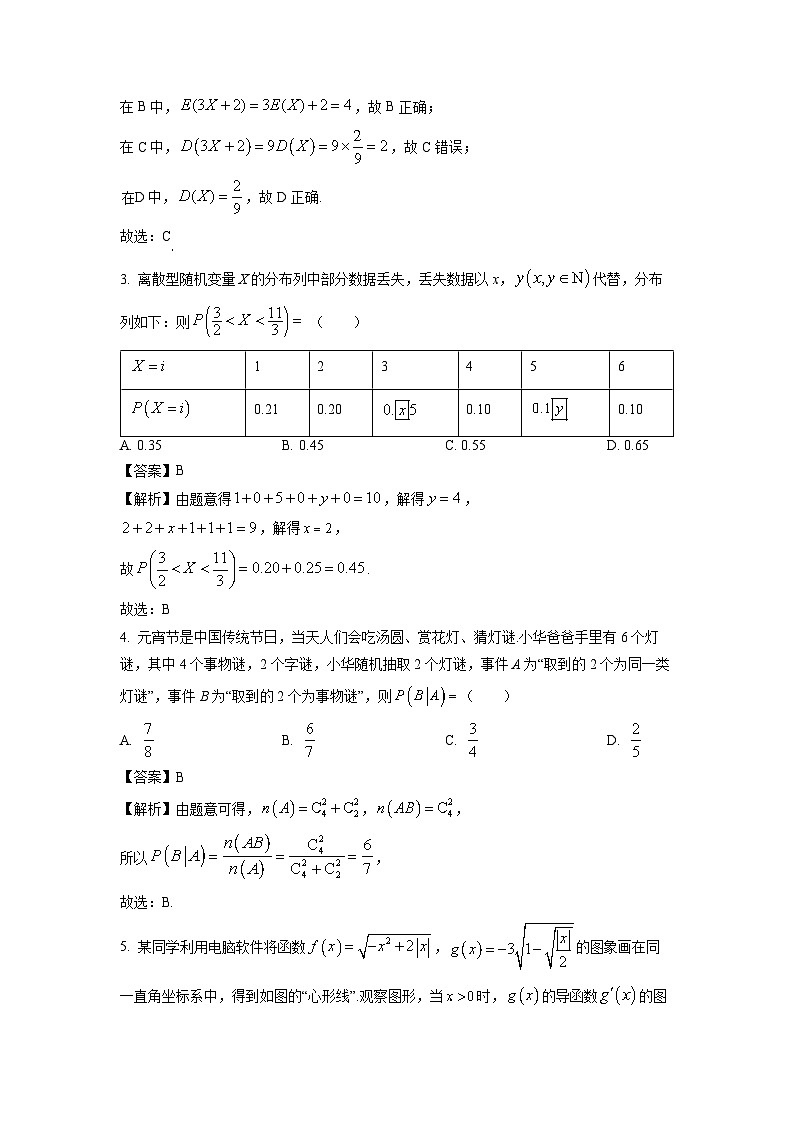 [数学]广东省惠州市惠东县2023-2024学年高二下学期期中试题(解析版)02