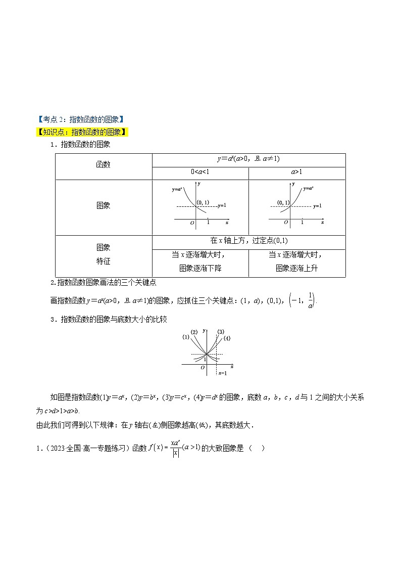 2024-2025 学年高中数学人教A版必修一专题4.2 指数函数（5类必考点）02
