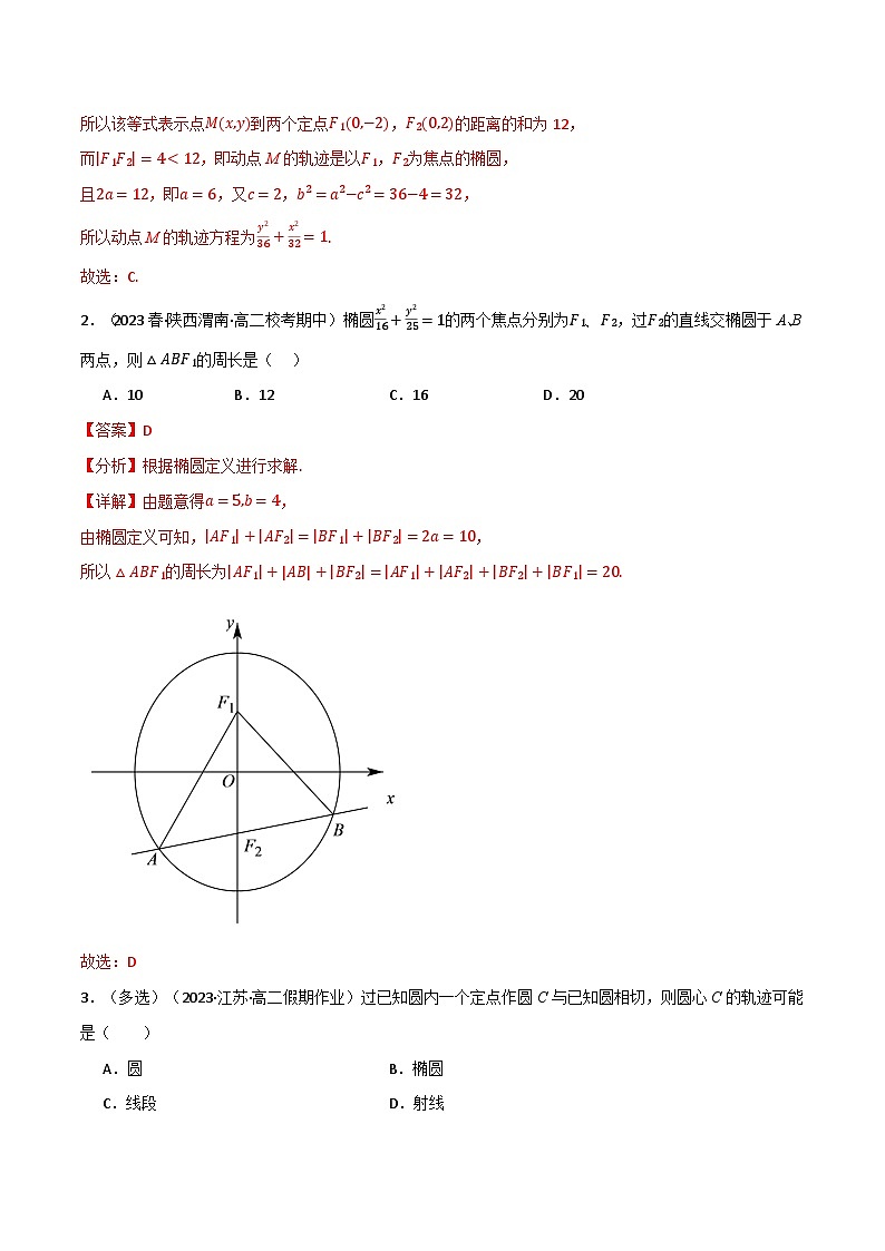2024-2025 学年高中数学人教A版选择性必修一专题3.1 椭圆（4类必考点）02