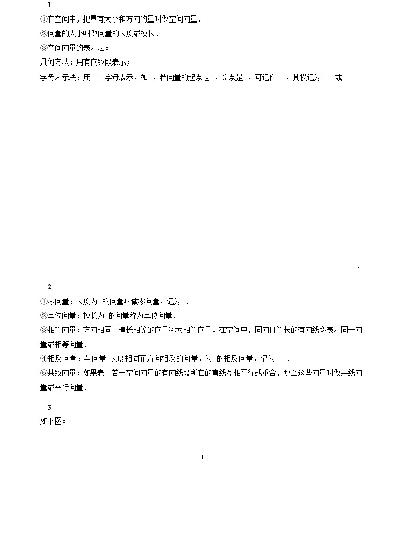 人教A版（2019）高中数学选修一讲义02空间向量运算02