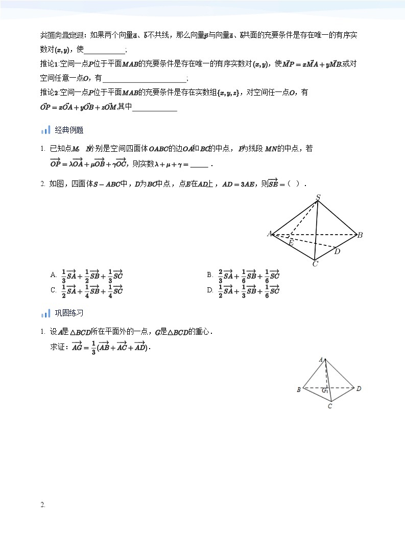 人教A版（2019）高中数学选修一讲义02空间向量运算03