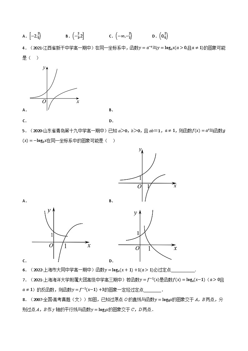 高一数学必考点分类集训(人教A版必修第一册)专题4.4对数函数(5类必考点)(原卷版+解析)第3页