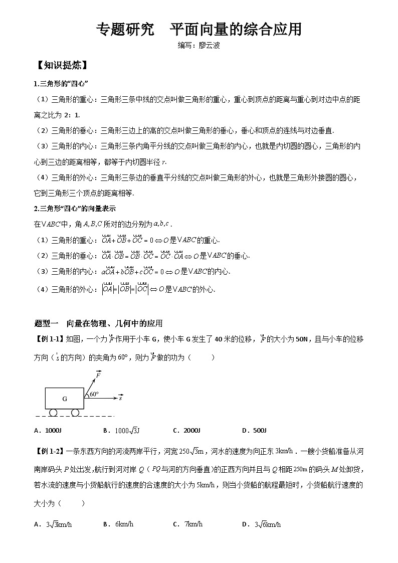 高考数学一轮复习【考点题型归纳讲练】导学案（新高考专用）专题研究平面向量的综合应用(原卷版+解析)第1页
