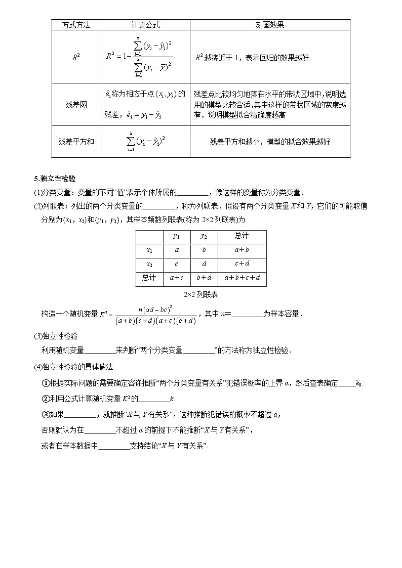 高考数学一轮复习【考点题型归纳讲练】导学案（新高考专用）第02课时成对数据的统计分析(原卷版+解析)第2页