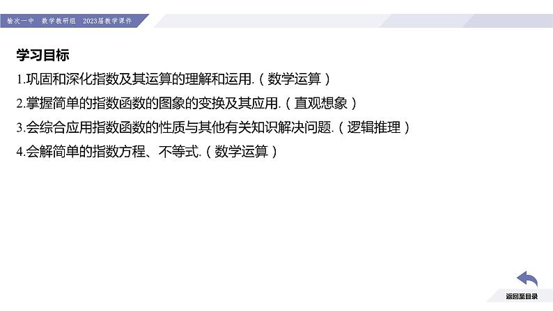 高一数学同步优品讲练课件（人教A版2019必修第一册）第四章 指数函数与对数函数（习题课 指数与指数函数的综合应用）（课件）第2页