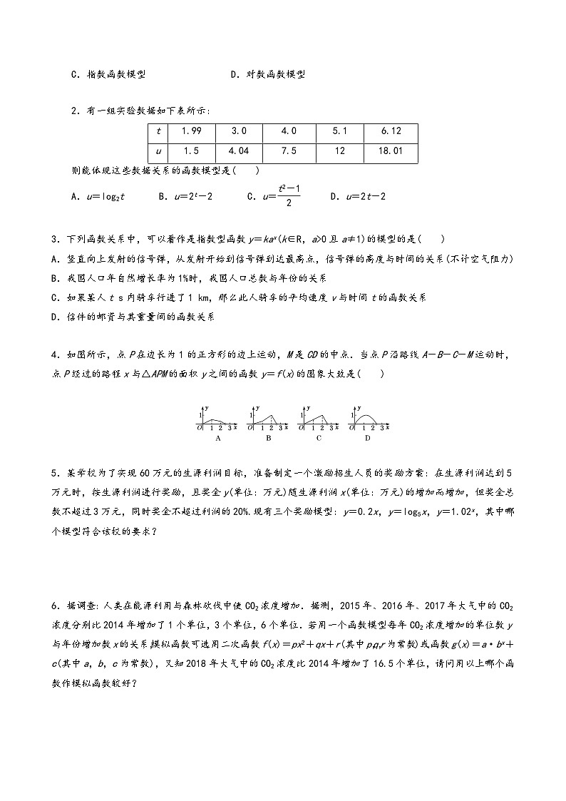 高一数学同步备好课之题型全归纳(人教A版必修第一册)专题41函数模型的应用(原卷版+解析)第2页