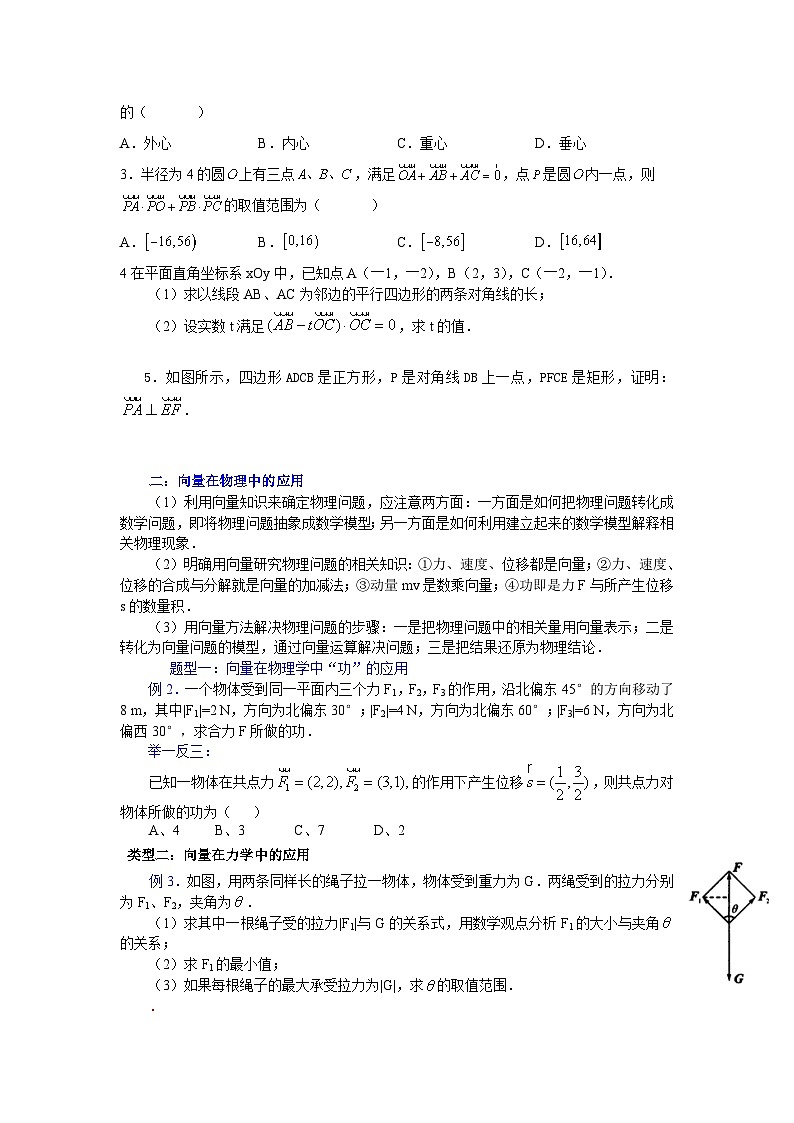 高一数学课堂抄重点讲义(人教A版2019必修第二册)6.4.1平面几何中的向量方法及-6.4.2向量在物理中的应用举例(原卷版+解析)第2页