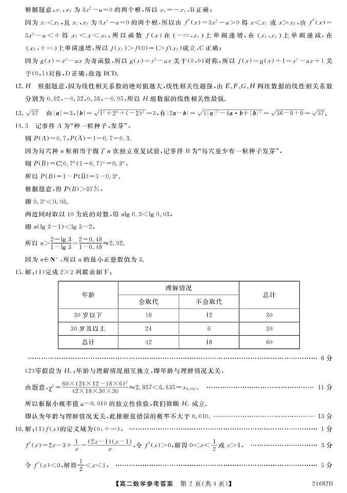 甘肃省定西临洮县文峰中学2023-2024学年高二下学期第二次月考数学试题02