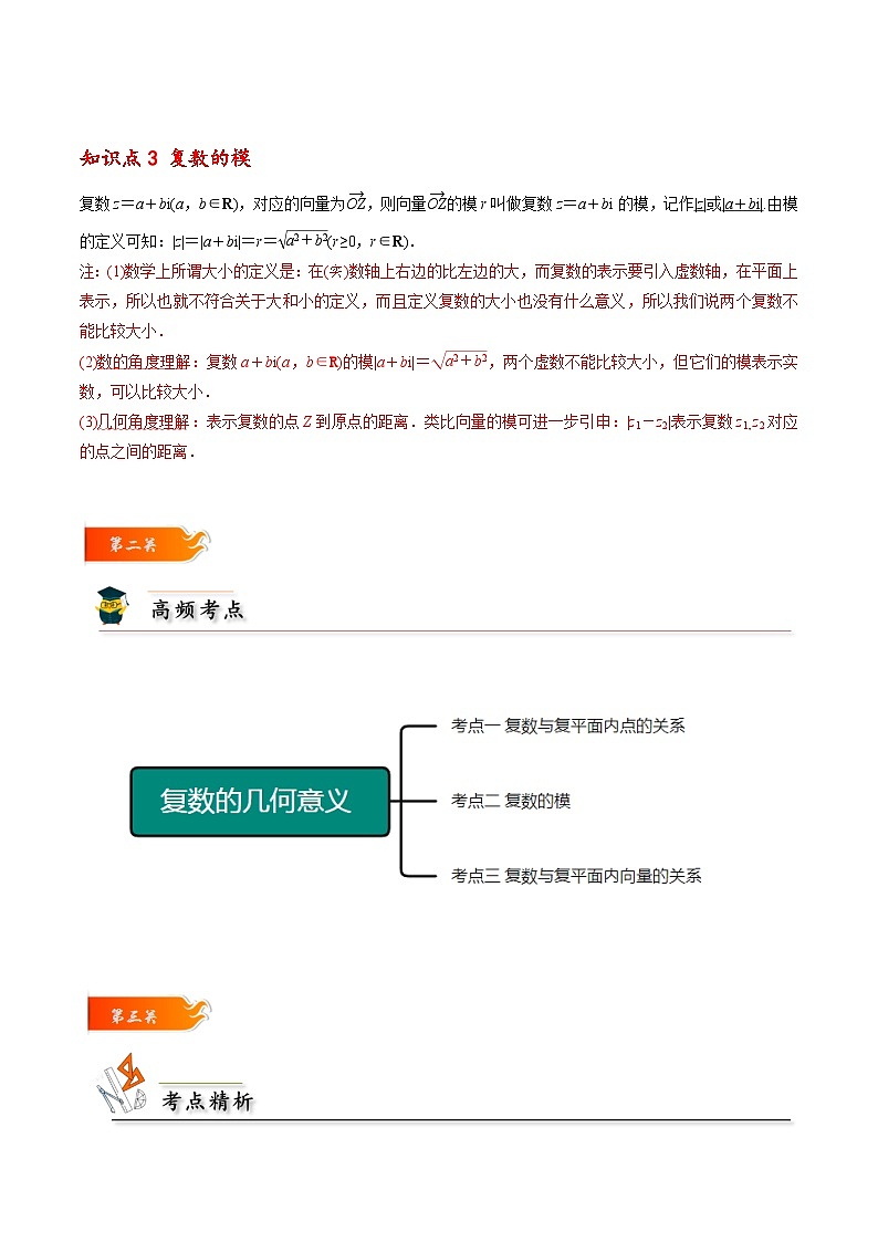 高一数学下学期考点精讲+精练(人教A版2019必修第二册)第02讲复数的几何意义(原卷版+解析)第2页