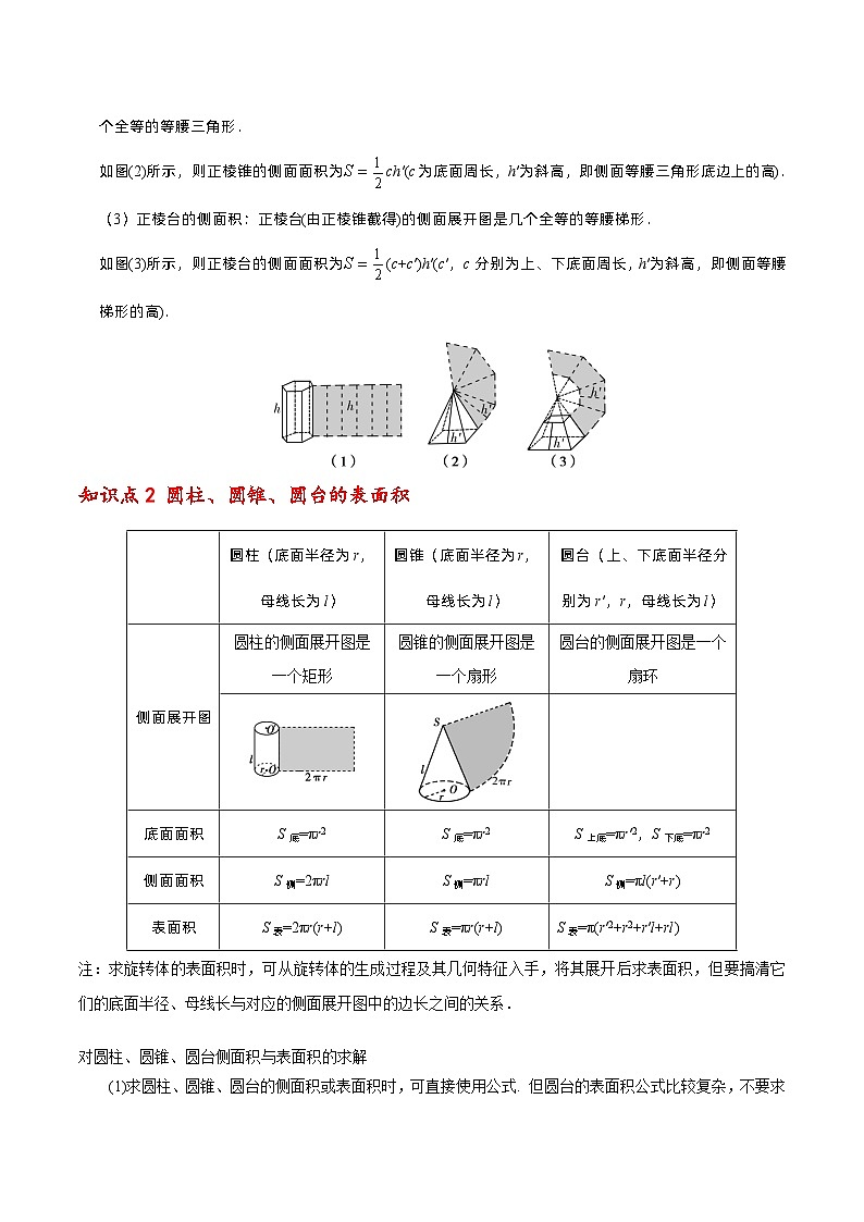 高一数学下学期考点精讲+精练(人教A版2019必修第二册)第03讲简单几何体的表面积与体积(原卷版+解析)第2页