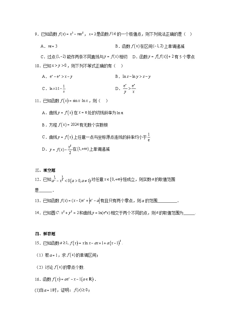 2025年高考一轮复习系列（新高考新题型）3.4导数的综合运用含解析答案02