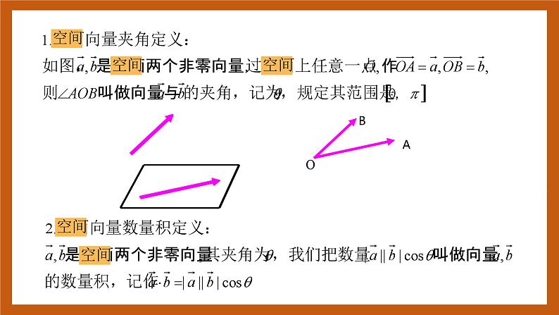 苏教版数学高二选择性必修第二册 6.1.2 空间向量的数量积 课件06