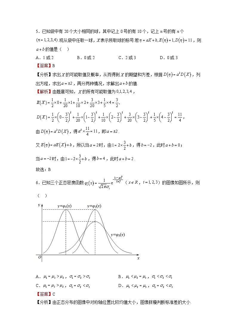 苏教版数学高二选择性必修第二册 第8章 概率 单元综合检测03