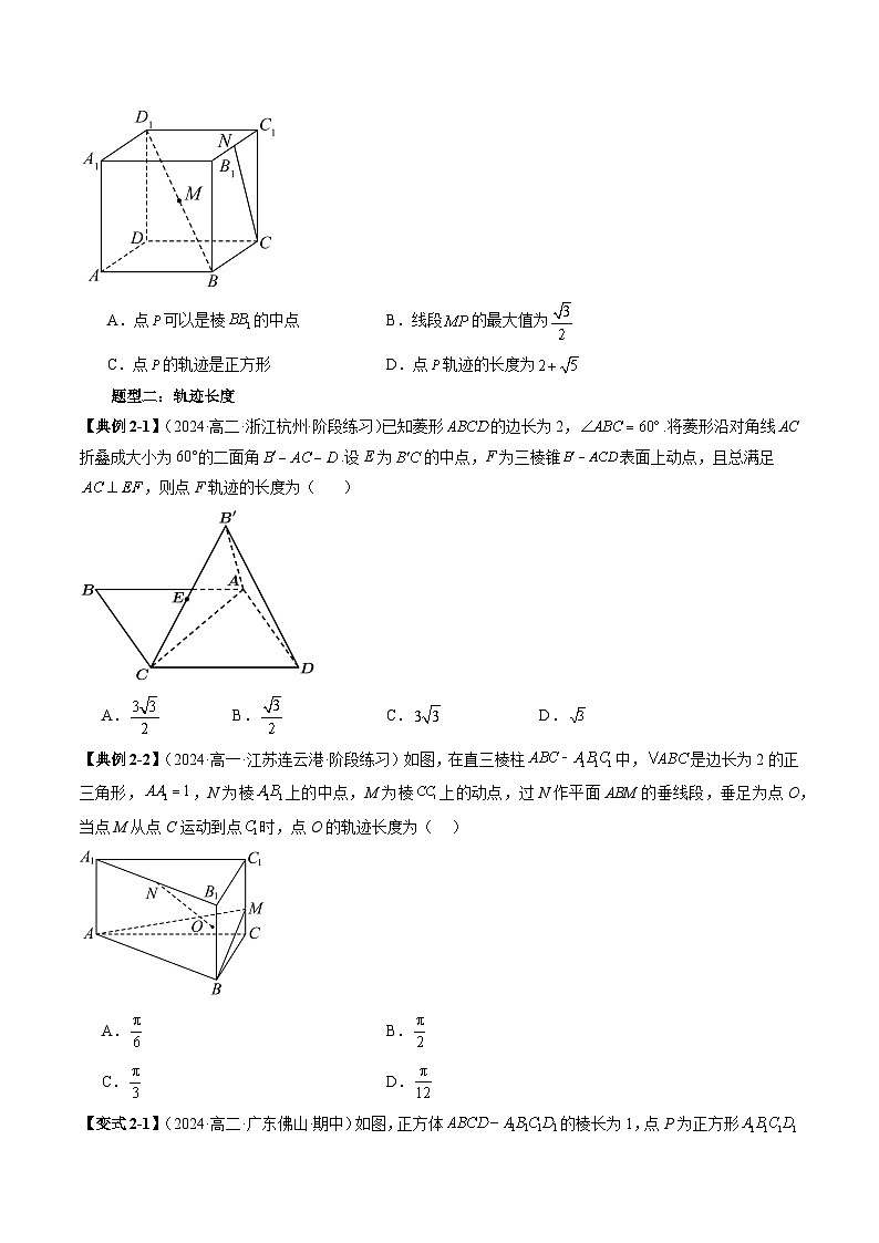 重难点专题11 轻松搞定立体几何的轨迹问题 练习02
