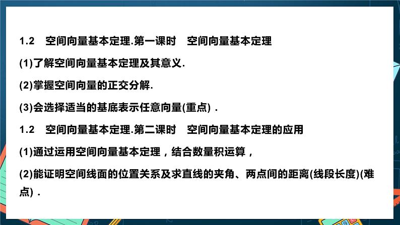 人教A版数学高二选择性必修第一册 第一章 空间向量与立体几何 单元复习 课件04