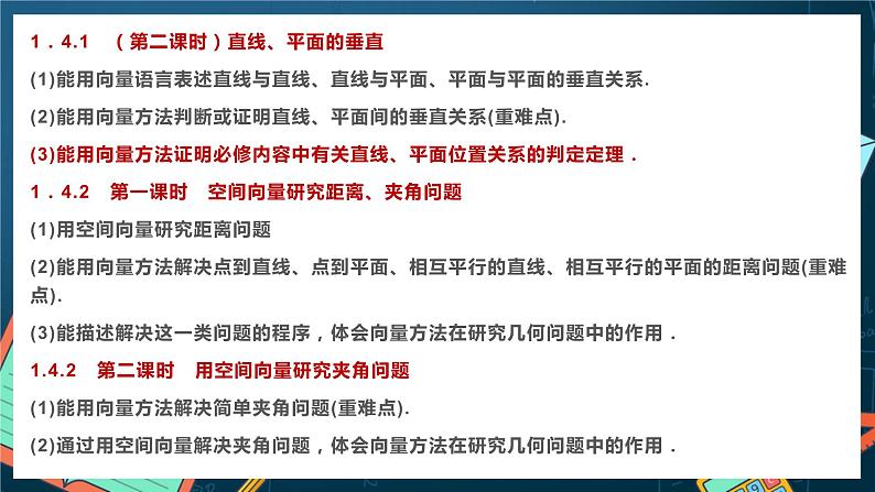 人教A版数学高二选择性必修第一册 第一章 空间向量与立体几何 单元复习 课件07