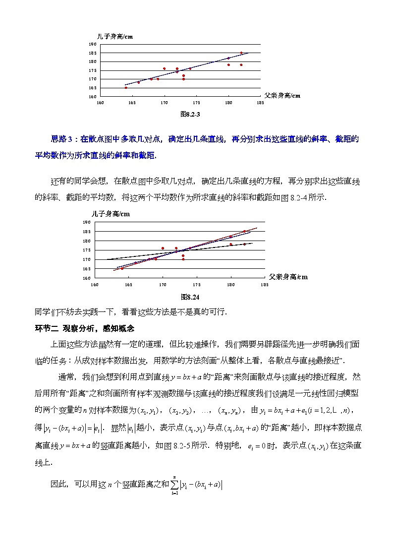 人教A版数学高二选择性必修第三册 8.2.2 一元线性回归模型参数的最小二乘估计(第1课时) 课件+教案03
