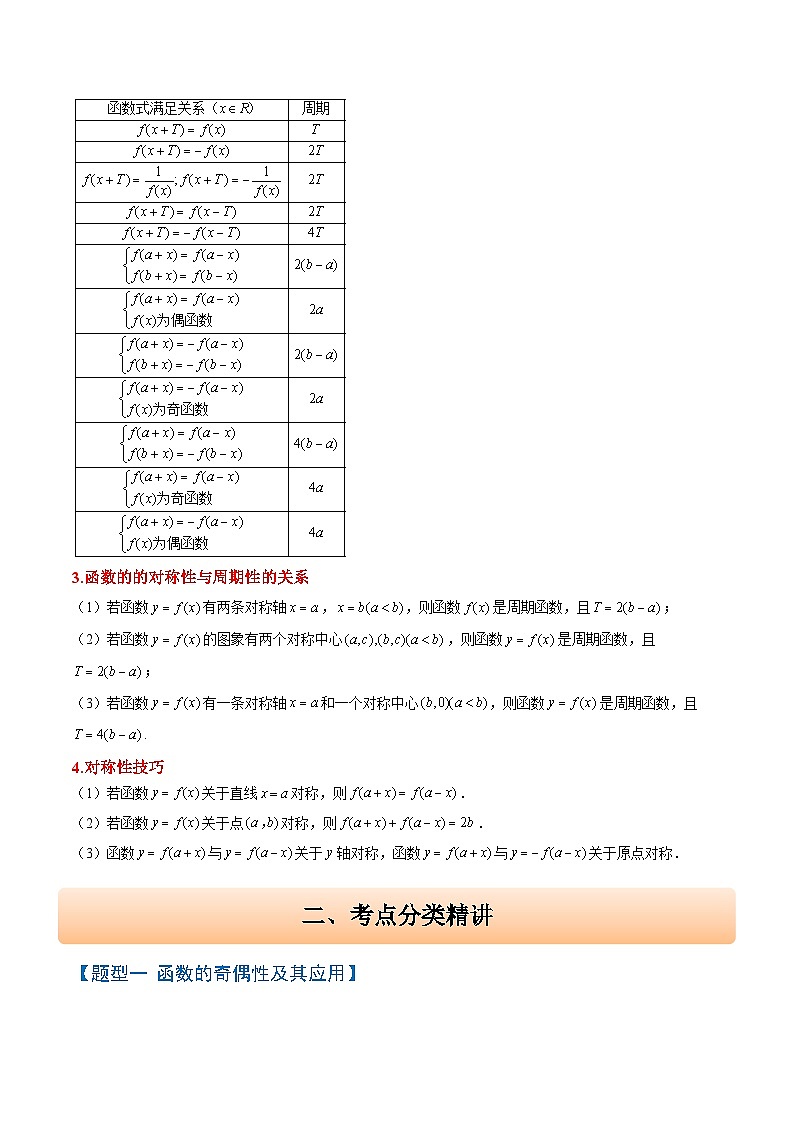 2025年高考数学一轮复习讲义 考点归纳与方法总结 第08讲 函数的奇偶性、对称性和周期性（精讲）（含解析）03