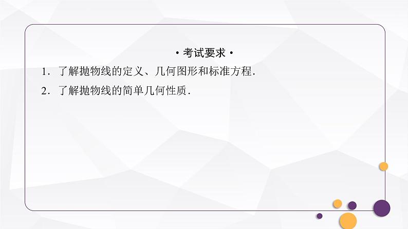 人教A版普通高中数学一轮复习第8章第7节抛物线课件第2页