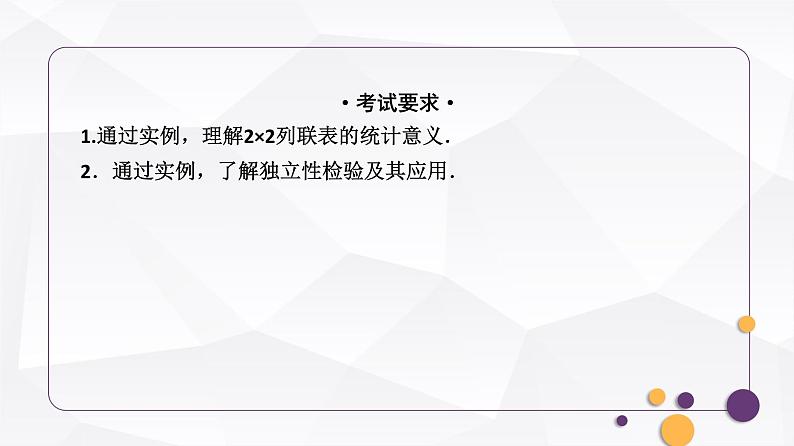 人教A版普通高中数学一轮复习第9章第4节列联表与独立性检验课件第2页