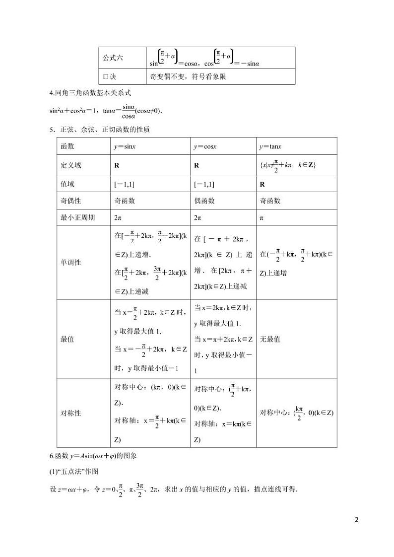 高中数学知识清单-专题06 三角函数的图像与性质（考点解读）（原卷+解析版）第2页