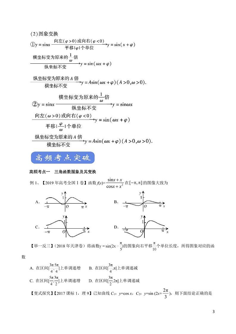 高中数学知识清单-专题06 三角函数的图像与性质（考点解读）（原卷+解析版）第3页