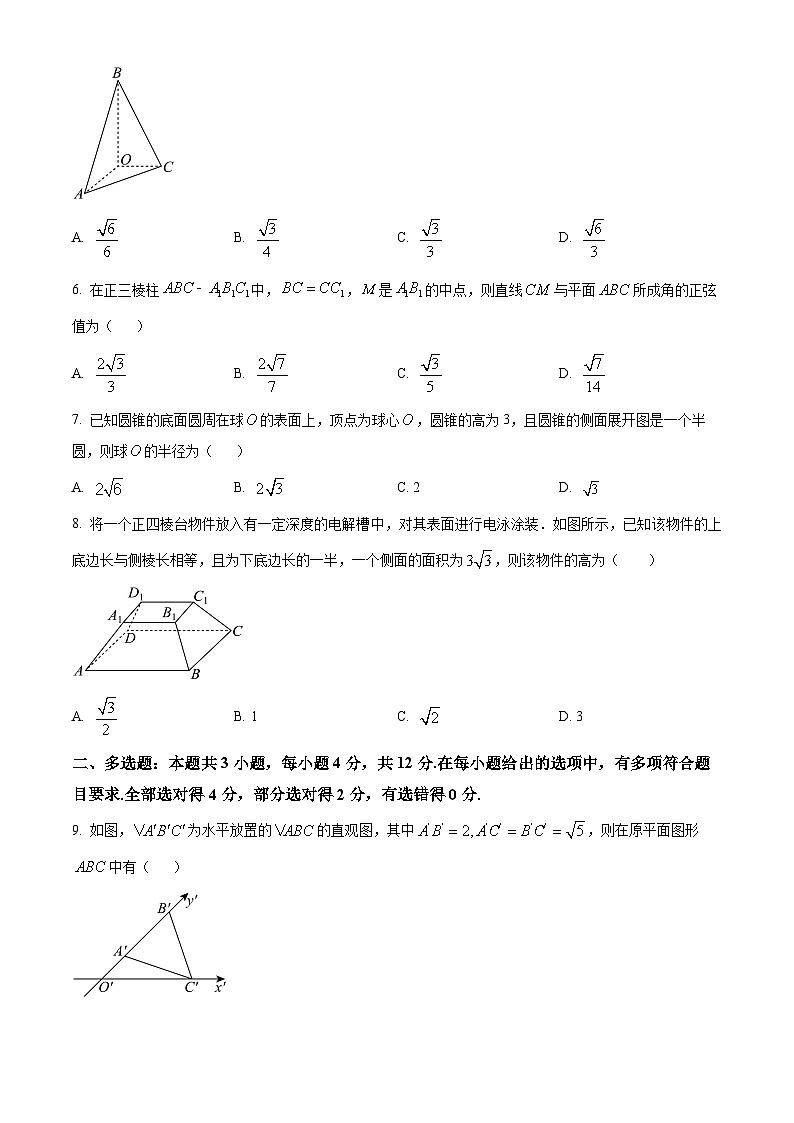 安徽省淮南第二中学2023-2024学年高一下学期5月月考数学试题 Word版无答案第2页
