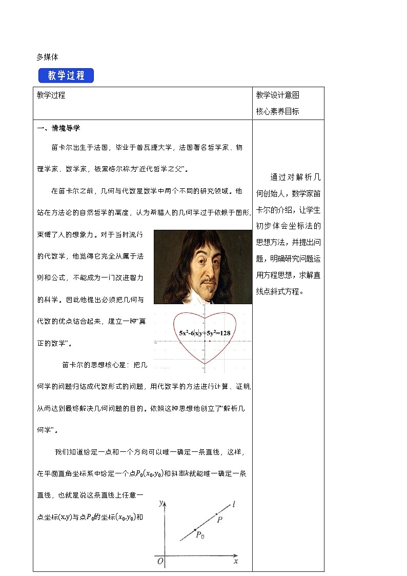 高中数学人教A版选择性必修第一册2.2.1 直线的点斜式方程教案 2024-2025学年第2页