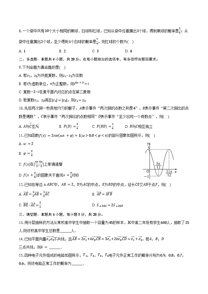 2023-2024学年四川省眉山市仁寿县三校联考高一（下）期末数学试卷（含答案）第2页