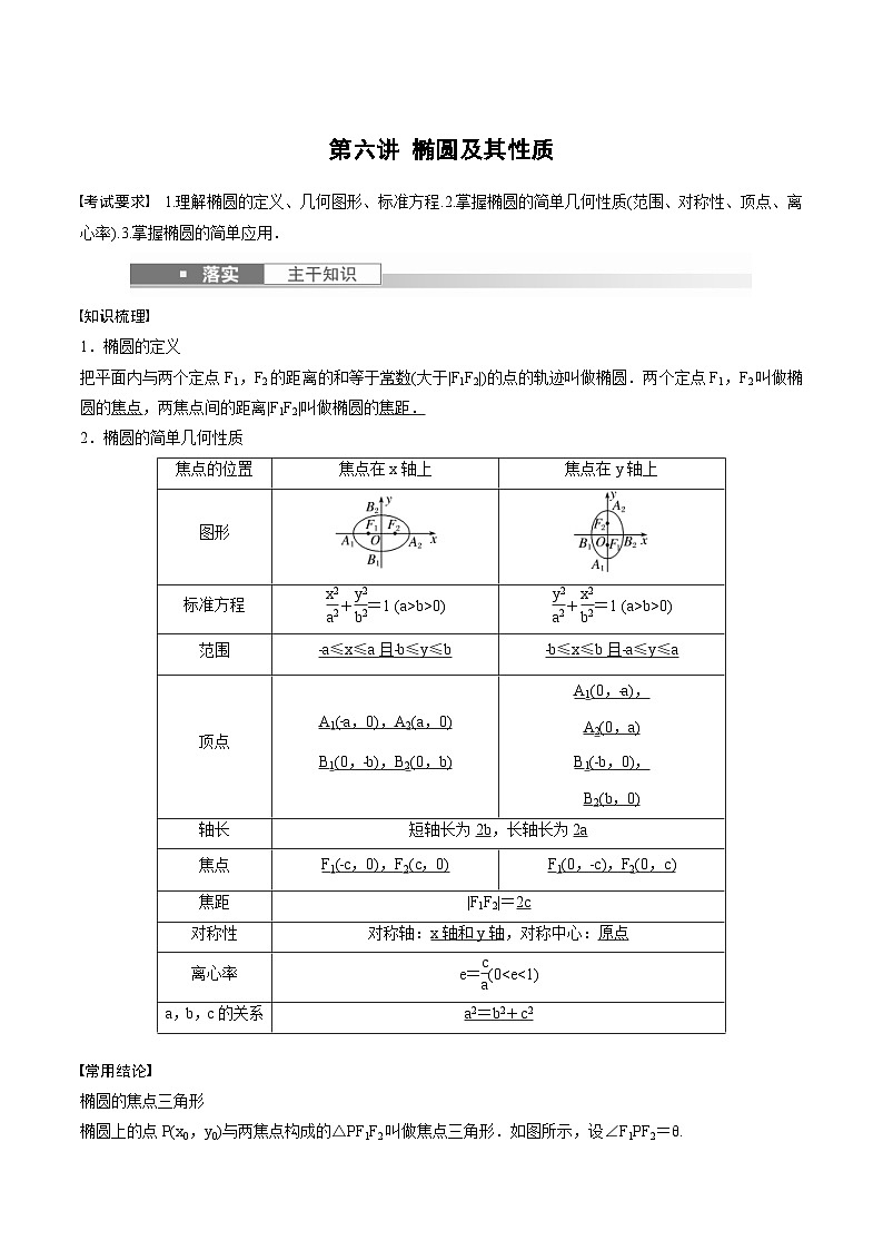 2024年高二数学暑期培优讲义 第06讲 椭圆及其性质（教师版）第1页