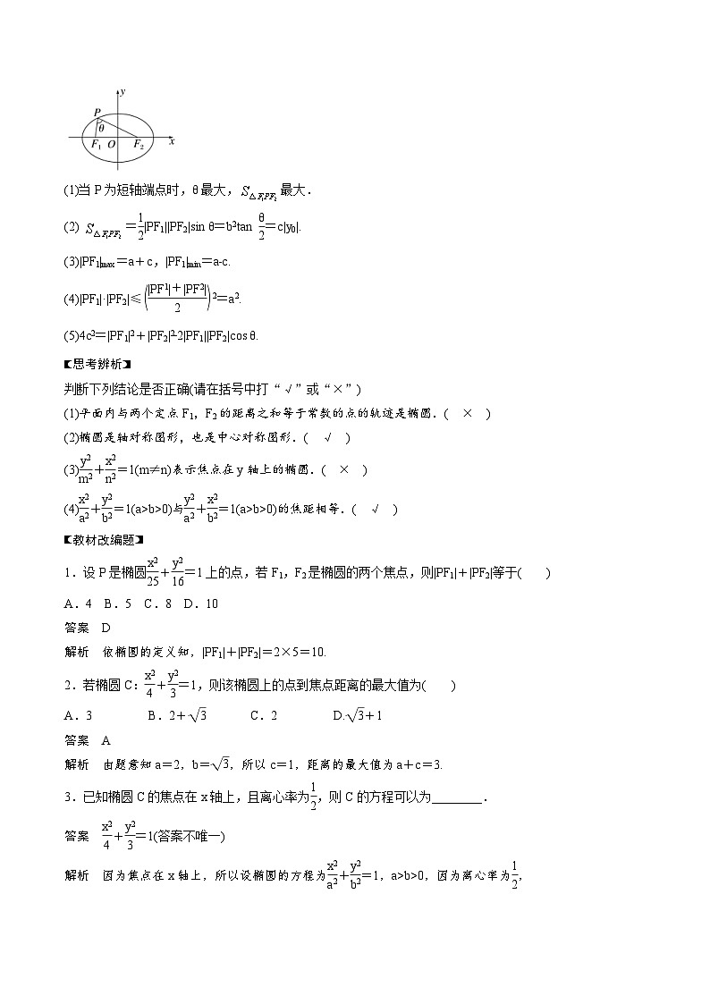 2024年高二数学暑期培优讲义 第06讲 椭圆及其性质（教师版）第2页