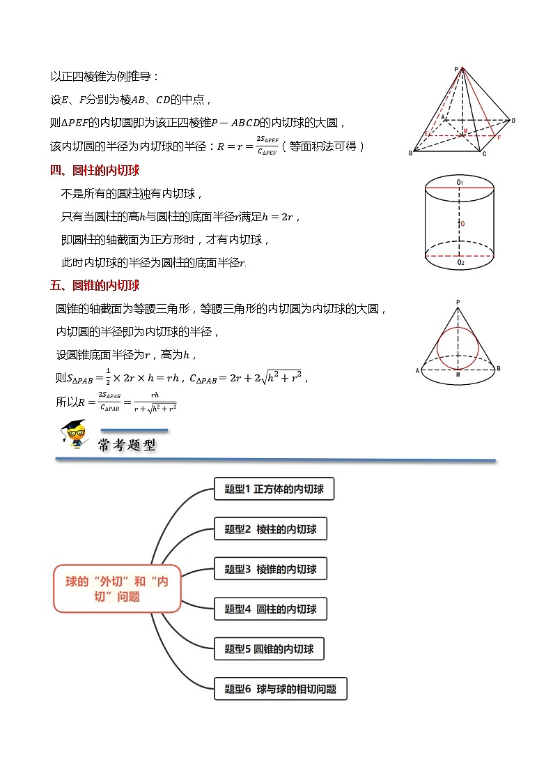 立体几何专题：球的“外切”和“内切”问题-2021-2022学年高一数学下学期题型分类归纳同步讲义（人教A版2019必修第二册）（原卷版）第2页