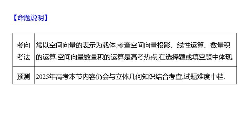 2025年高考数学一轮复习-8.5-空间向量的运算及其坐标表示【课件】03