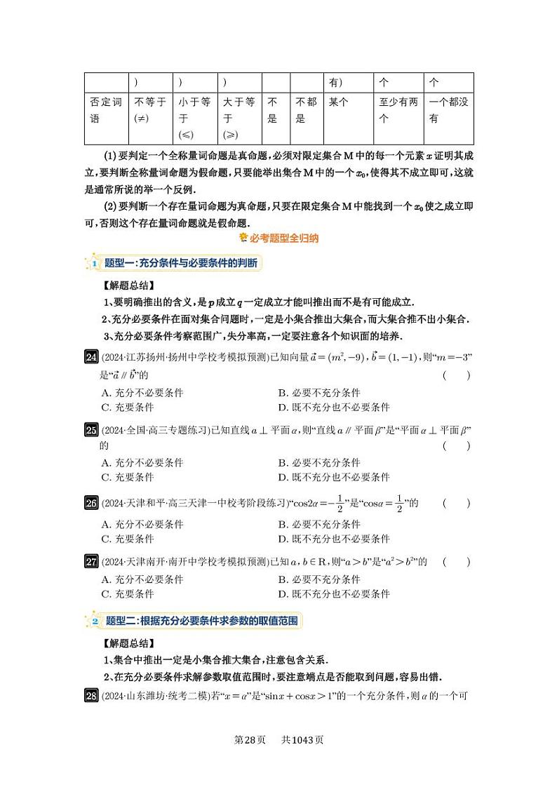 第2讲 常用逻辑用语 2025年高考数学一轮复习讲义（知识梳理+真题自测+考点突破+分层检测）（新高考专用）02