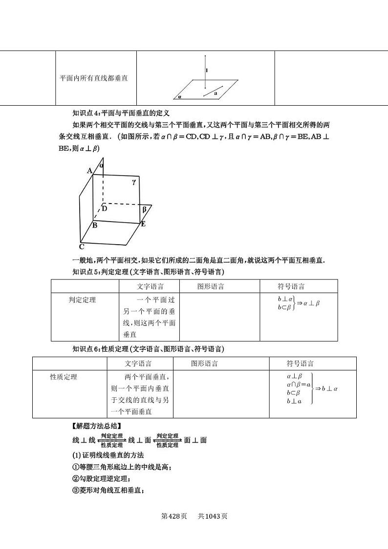 第49讲 直线、平面垂直的判定与性质 2025年高考数学一轮复习讲义（知识梳理+真题自测+考点突破+分层检测）（新高考专用）02