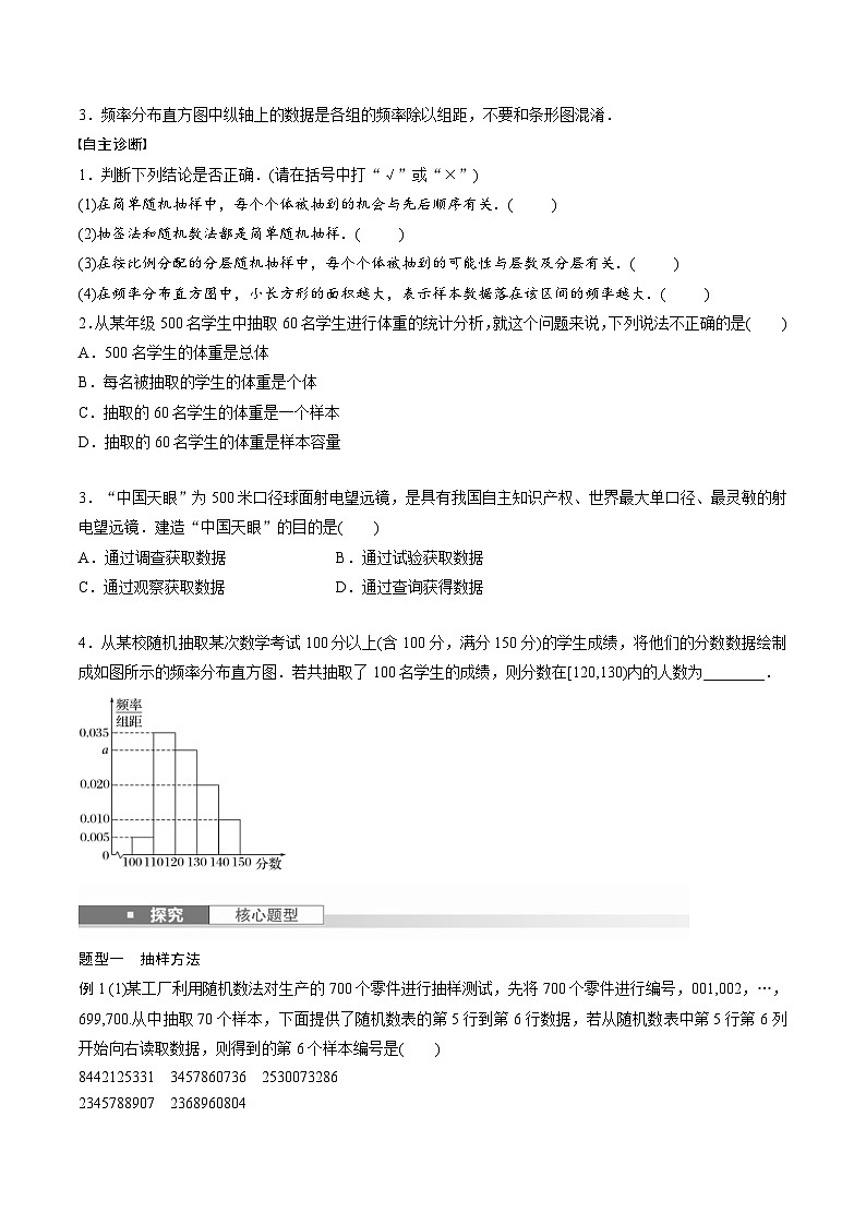 2025年高考数学一轮复习（基础版）课时精讲第9章　§9.1　随机抽样、统计图表（原卷版）第2页
