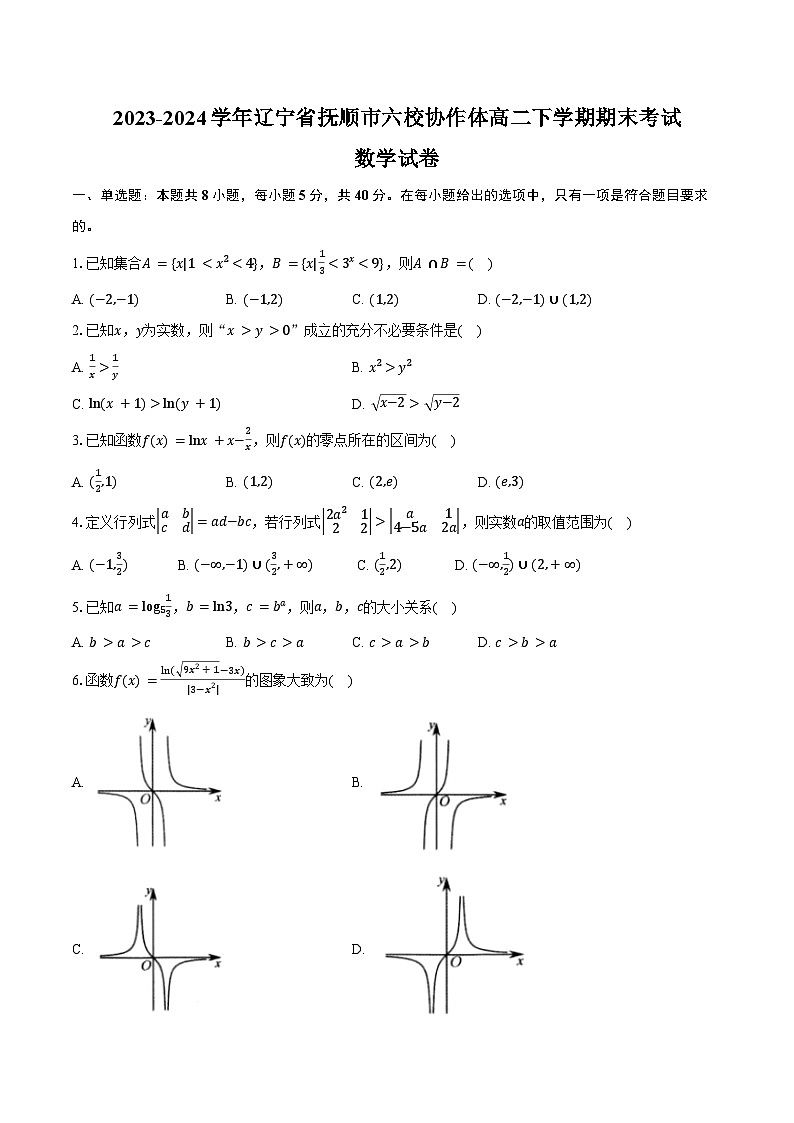 2023-2024学年辽宁省抚顺市六校协作体高二下学期期末考试数学试卷（含解析）第1页