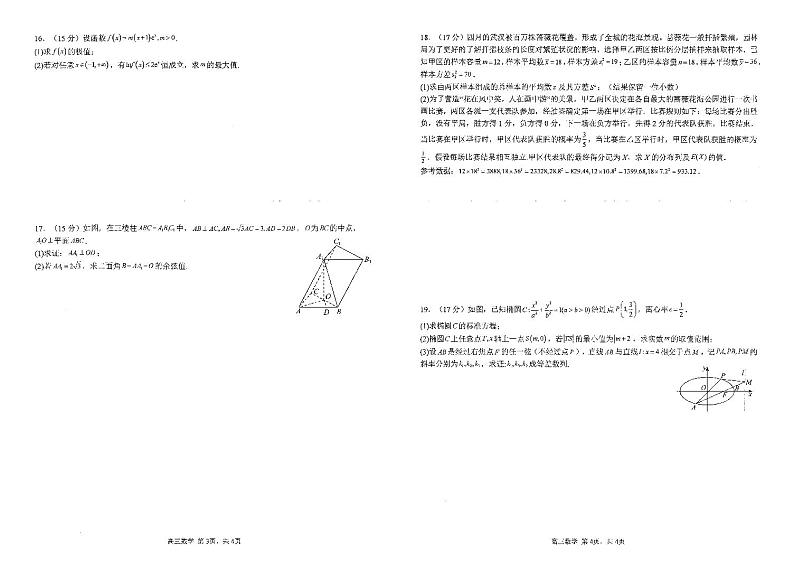 数学-【Top15强校】湖北省武汉市武汉二中2024届高三6月模拟考试(最后一卷)试卷和答案第2页