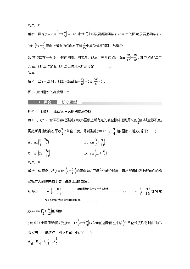 2025年高考数学一轮复习讲义（新高考版） 第4章　§4.6　函数y＝Asin(ωx＋φ)03