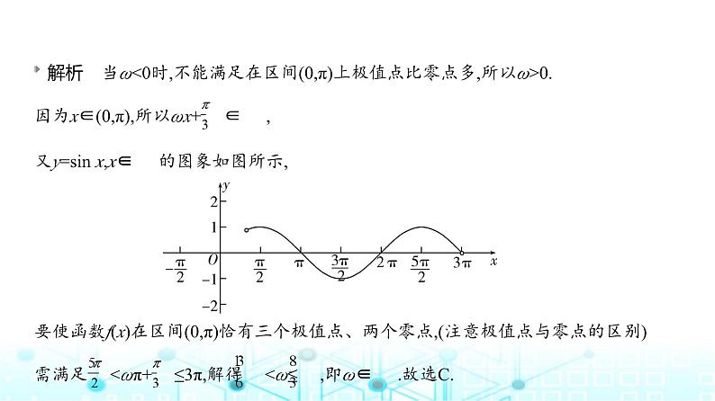 新高考数学一轮复习专题四三角函数与解三角形微专题三角函数中ω的范围问题课件08