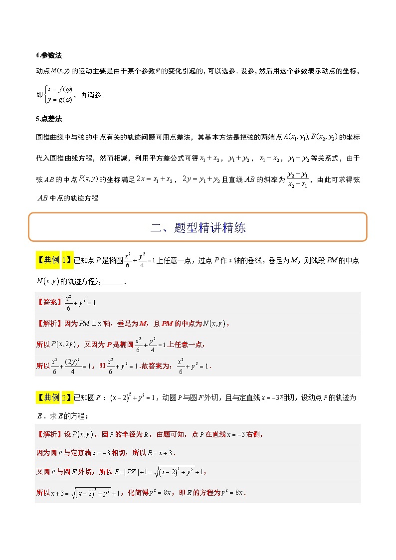 素养拓展33 曲线的轨迹方程问题（精讲+精练）-【一轮复习讲义】2025年高考数学高频考点题型归纳与方法总结（新高考通用）02