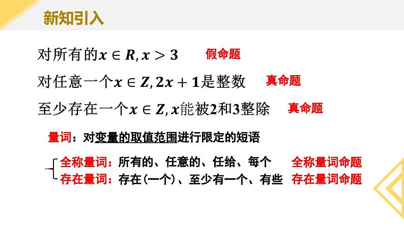 人教A版2019必修第一册1-5-1全称量词与存在量词 (2)课件03